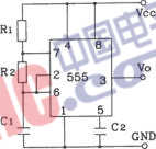 555構(gòu)成間接反饋型無穩(wěn)態(tài)自激<strong>多諧振蕩器</strong>電路 