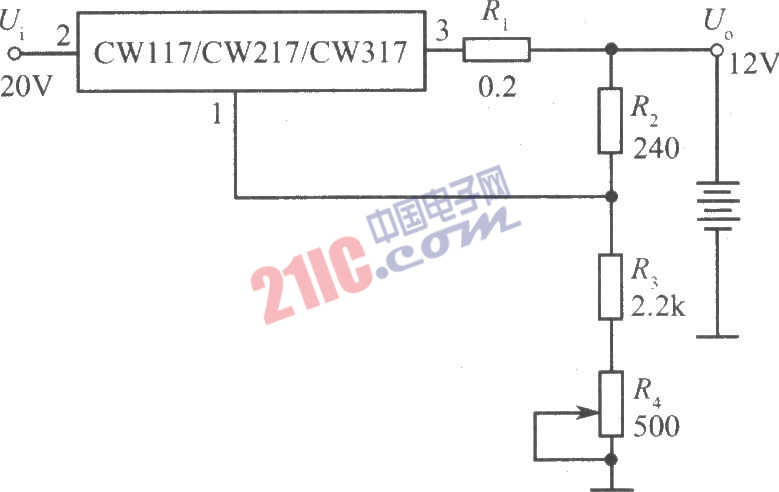 CW117／CW217／CW317構(gòu)成的12V恒壓充電器