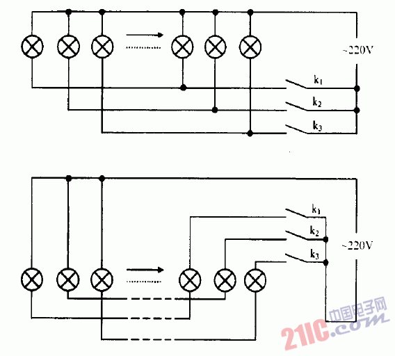 <strong>彩燈</strong>連接方法<strong>電路圖</strong>