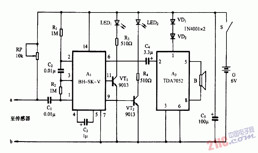 巧用BK-SK-V作<strong>軸承故障</strong>檢測(cè)儀<strong>電路圖</strong>