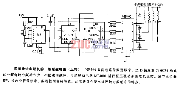 四相<strong>步進(jìn)電動(dòng)機(jī)</strong>的二相<strong>勵(lì)磁</strong><strong>電路</strong>（正轉(zhuǎn)）.gif