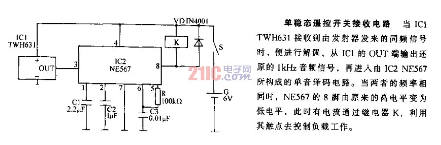 單穩(wěn)態(tài)<strong>遙控開關</strong><strong>接收電路</strong>.gif