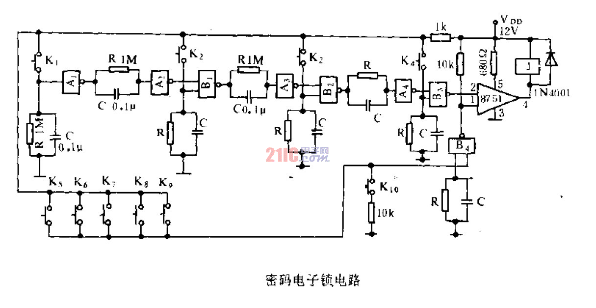 <strong>密碼電子鎖</strong><strong>電路</strong> .gif