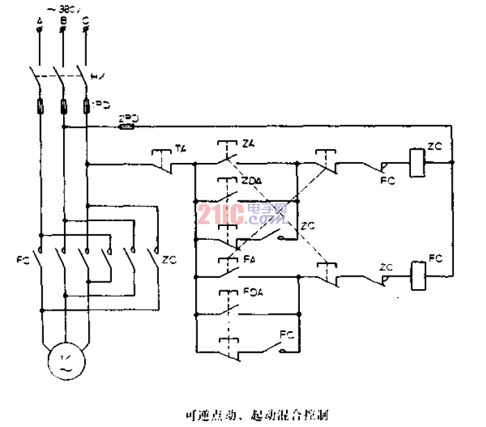 可逆點(diǎn)動、起動混合<strong>控制電路圖</strong>.gif