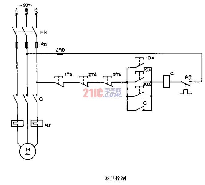 多點電動機<strong>控制電路圖</strong>.gif