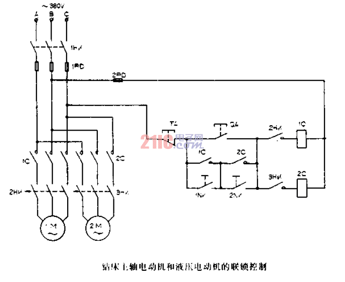 鉆床上軸<strong>電動機</strong>的<strong>液壓</strong><strong>電動機</strong>的聯(lián)鎖<strong>控制電路圖</strong>.gif