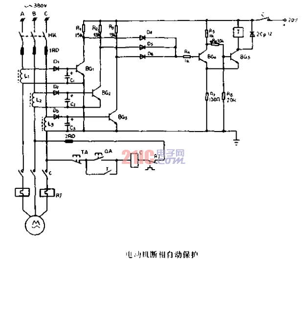 <strong>電動(dòng)機(jī)</strong>斷相<strong>自動(dòng)保護(hù)</strong>電路圖.gif