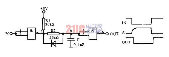 簡單的<strong>TTL</strong><strong>延遲電路</strong>（二）<strong>電路圖</strong>.gif