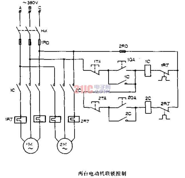 兩臺(tái)<strong>電動(dòng)機(jī)</strong>聯(lián)鎖<strong>控制電路圖</strong>.gif