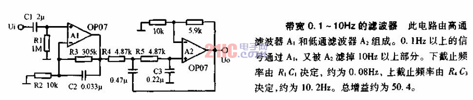 <strong>帶寬</strong>0.1<strong>HZ</strong>－10hz的濾波器<strong>電路圖</strong>.gif