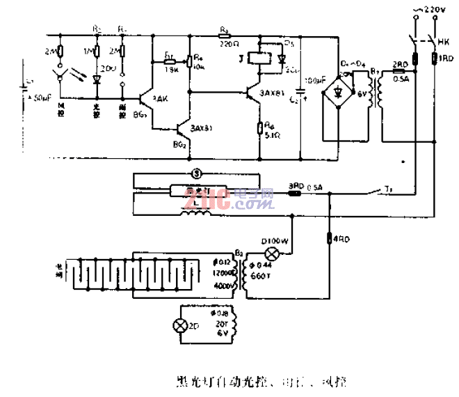 黑光燈自動(dòng)<strong>光控</strong>、雨控、風(fēng)控<strong>電路圖</strong>.gif