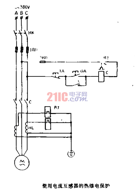 使用電流互感 器的熱<strong>繼電保護(hù)</strong>電路圖.gif