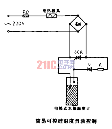 簡易<strong>可控硅</strong><strong>溫度</strong><strong>自動控制電路</strong>圖.gif
