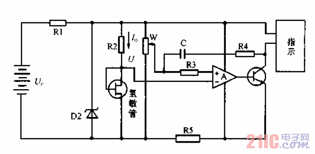 氫<strong>敏傳感器</strong>檢測(cè)氫氣濃度基本<strong>電路</strong>.gif
