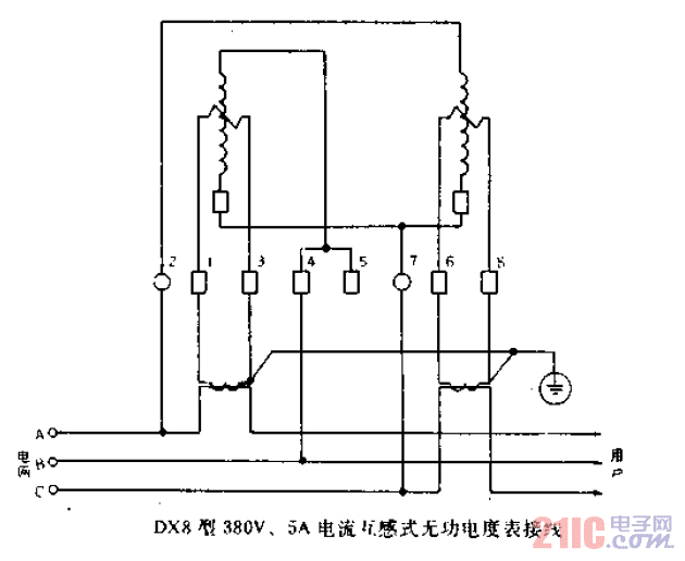 DX8型380V、5A萬用<strong>電流</strong>互感式無功<strong>電度表</strong><strong>接線</strong>.gif