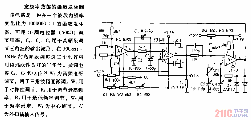 寬<strong>頻率范圍</strong>的<strong>函數(shù)發(fā)生器</strong><strong>電路圖</strong>.gif