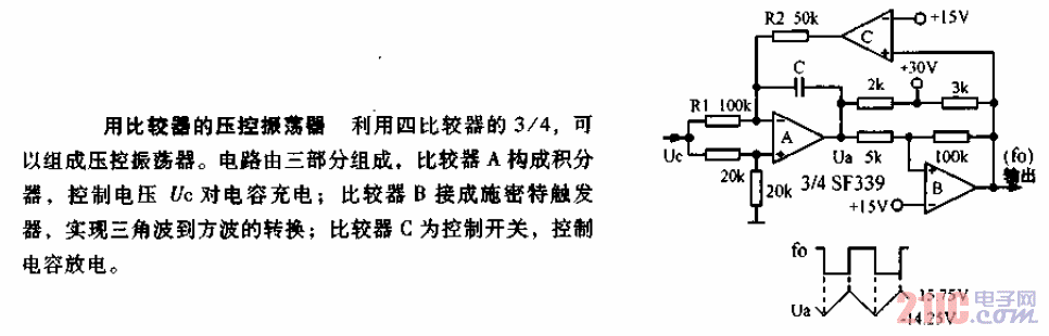 用<strong>比較器</strong>的<strong>壓控振蕩器</strong><strong>電路圖</strong>.gif