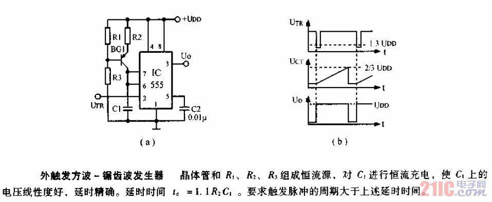 555外觸<strong>方波</strong>－<strong>鋸齒波發(fā)生器</strong><strong>電路圖</strong>.gif