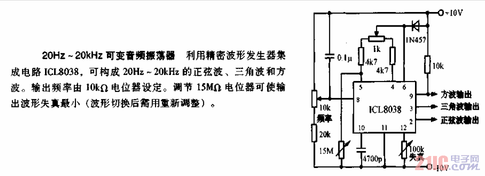 20HZ-20<strong>KHZ</strong>可變<strong>音頻</strong>振蕩器<strong>電路圖</strong>.gif
