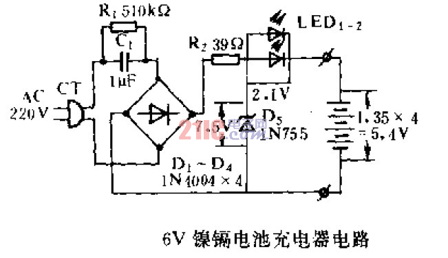 6V鎳鎘<strong>電池充電器</strong>電路.gif