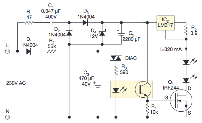 使用交流電源來(lái)驅(qū)動(dòng) LED發(fā)光