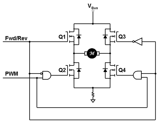 如何使用 H 橋配置來創(chuàng)建單極二象限驅(qū)動器