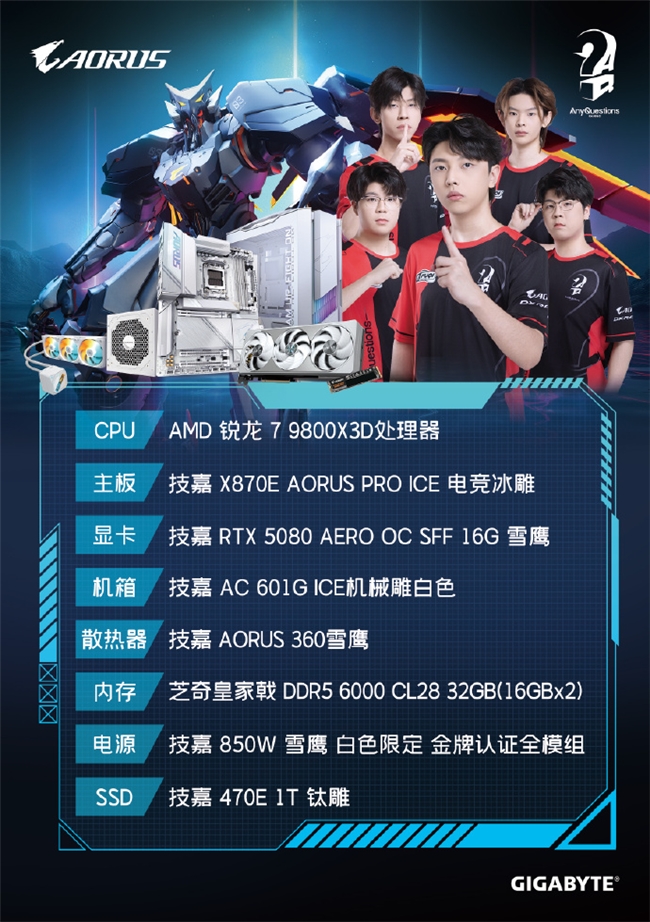 技嘉 AORUS 全明星計劃持續(xù)發(fā)力：跨界聯(lián)動多領域名人，定制全家桶主機彰顯硬核實力