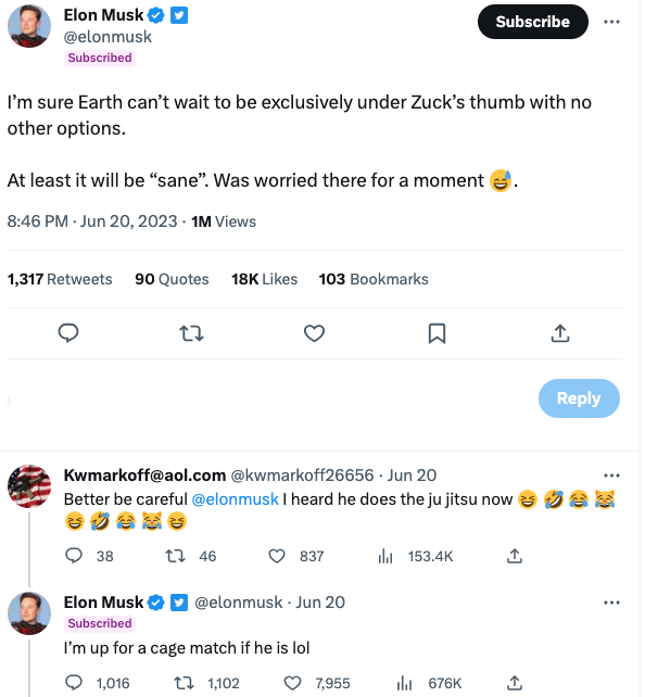 馬斯克學(xué)格斗，扎克伯格練柔術(shù)，3400億美元的“約架”真來了？