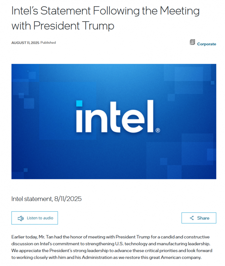 態(tài)度大變！特朗普與英特爾CEO“和解”，雙方會面談了什么？
