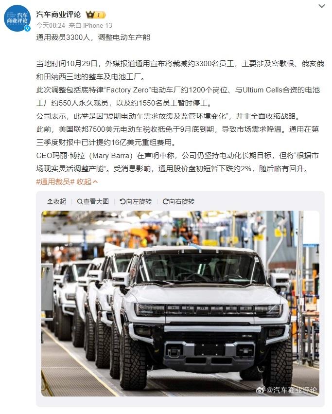 突發(fā)！美國巨頭敗退新能源：裁員超3300人