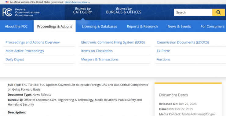 突發(fā)！美國封殺所有外國無人機(jī)