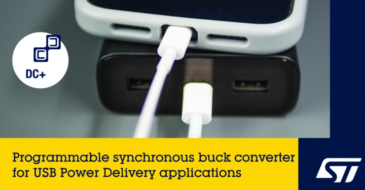 意法半導(dǎo)體數(shù)字可編程同步降壓變換器提高USB Power Delivery供電設(shè)計(jì)的簡易性和靈活性