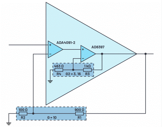 兩個運算放大器組合如何實現(xiàn)更高的帶寬