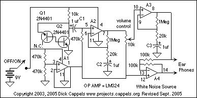滾降噪聲源能夠驅(qū)動耳機或小型揚聲器的音頻噪聲發(fā)生器