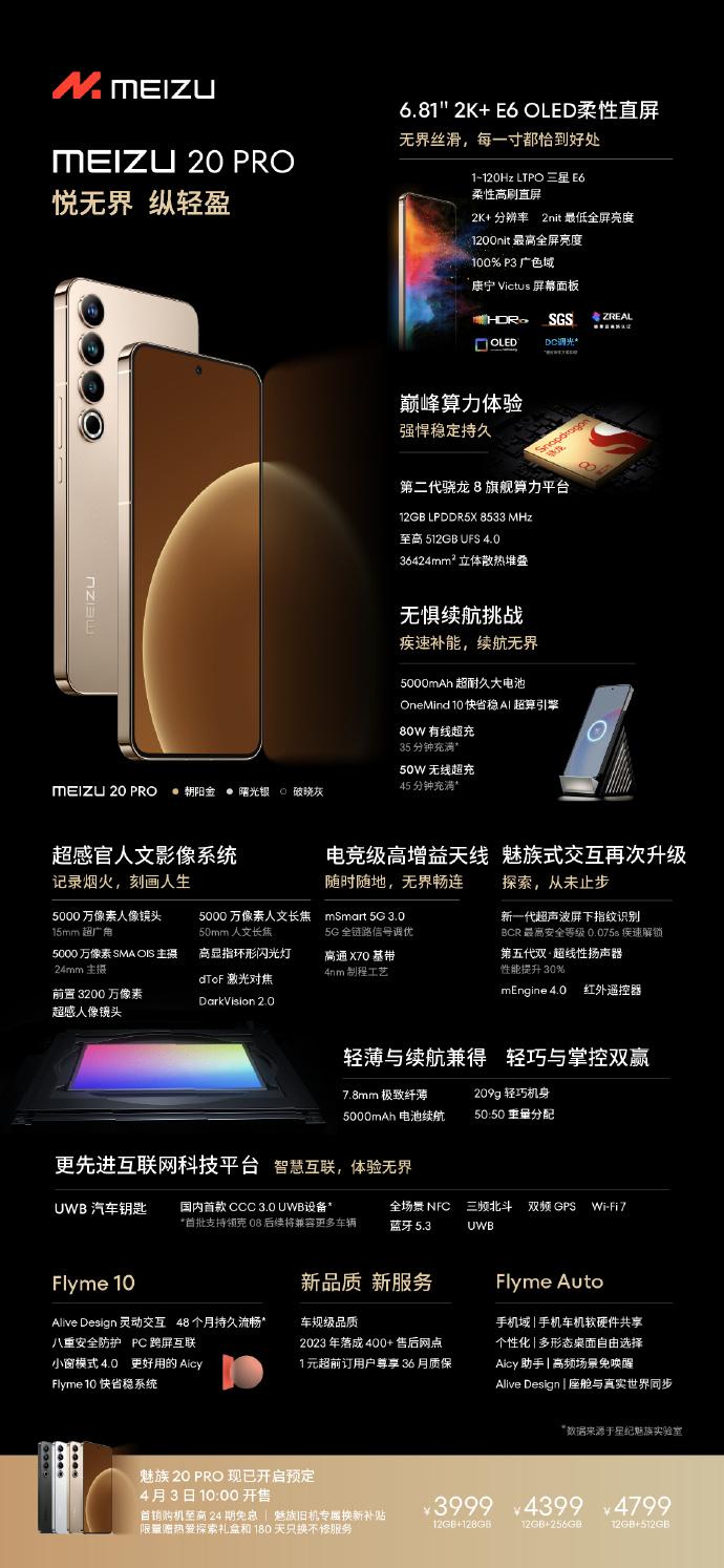 搭載高通驍龍 8 Gen 2 處理器，魅族發(fā)布 20 系列新機