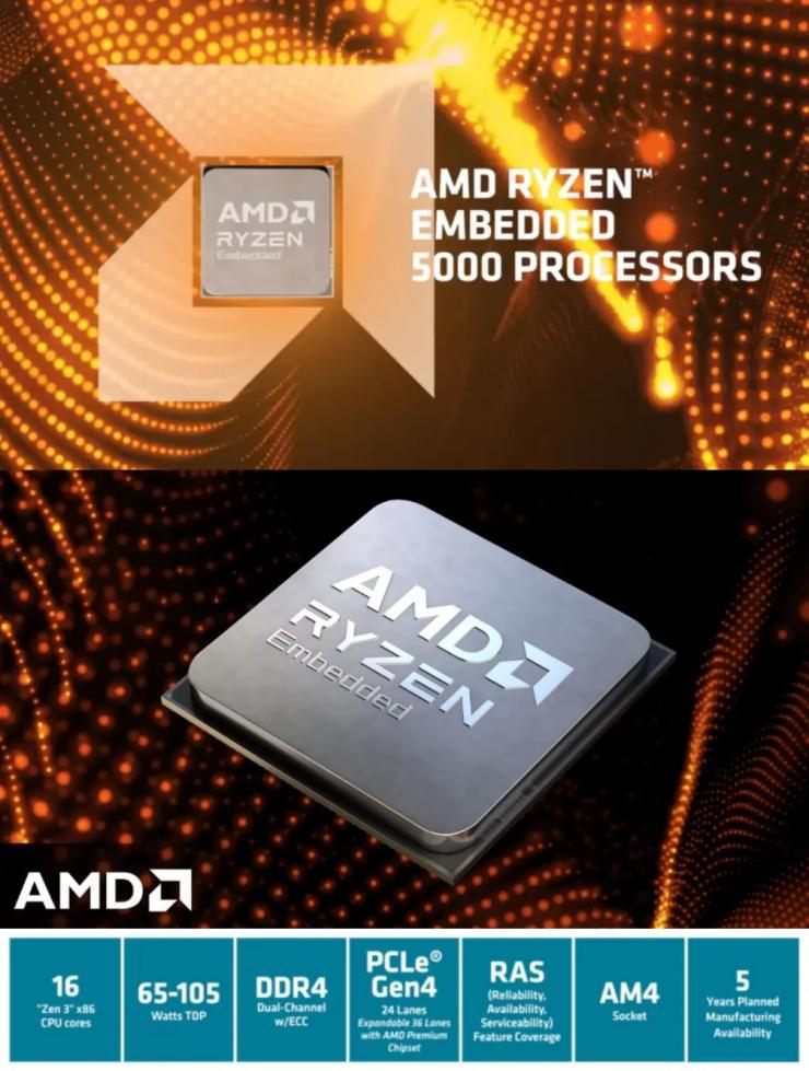 采用 Zen 3 架構(gòu)，AMD 發(fā)布銳龍嵌入式 5000 系列中端處理器