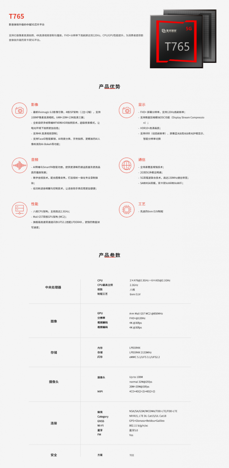 采用6nm工藝，紫光展銳推出全新5G芯片