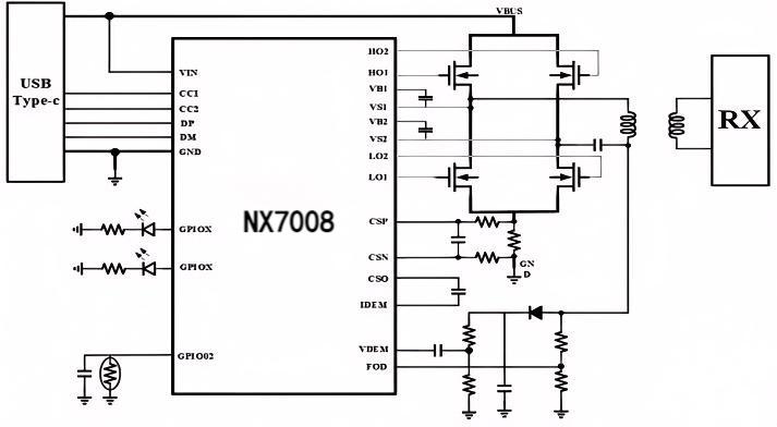 納祥科技NX7008，可功能覆蓋IP6802的無線快充IC，支持Qi2.0協(xié)議