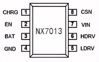 納祥科技4A異步雙節(jié)可調(diào)充電IC NX7013，外圍簡潔，可PIN TO PIN如韻CN3302