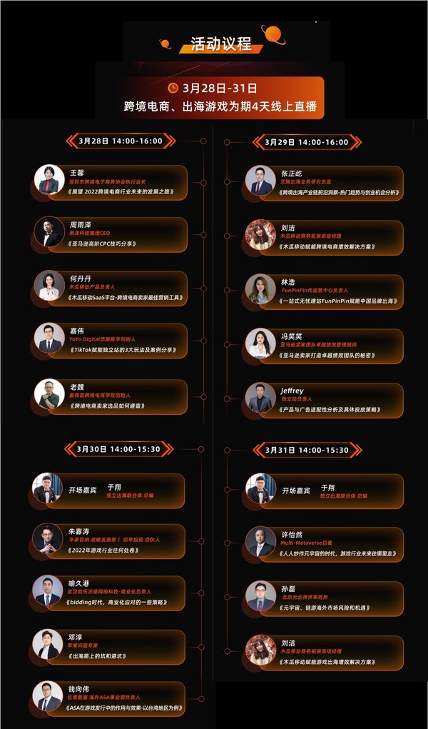 木瓜移動(dòng)跨境聚能周活動(dòng)議程