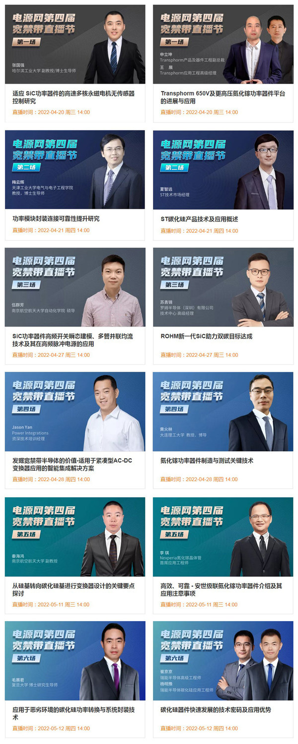 國(guó)際寬禁帶直播節(jié)演講日程