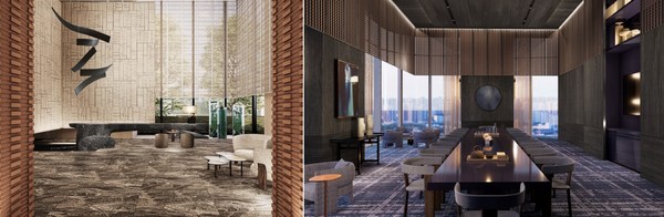 華爾道夫品牌標志性空間羿庭（Peacock Alley）以及行政酒廊為賓客營造靜謐休閑時光