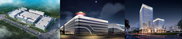 南昌約14萬(wàn)平方米研發(fā)生產(chǎn)基地（圖左），上海市臨港新片區(qū)約18萬(wàn)平方米研發(fā)生產(chǎn)基地和約10萬(wàn)平方米的總部大樓（圖右）。