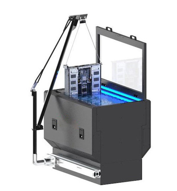 服務(wù)器浸沒在浸沒槽的電介質(zhì)液體中，并利用CDU循環(huán)冷卻液體以進(jìn)行散熱。