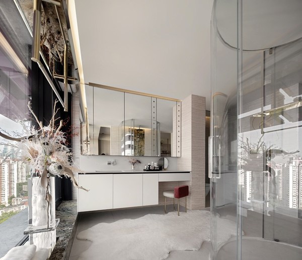 凸顯藝術感與功能性的盥洗區(qū)域設計，為一成不變的洗梳空間妝點立體樣貌