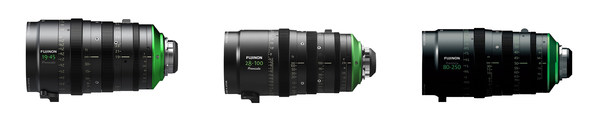 富士膠片全畫(huà)幅變焦電影鏡頭Premista系列獲2022 IDEA設(shè)計(jì)獎(jiǎng)銀獎(jiǎng)，從左至右分別為廣角款（焦段19-45mm）、標(biāo)準(zhǔn)款（焦段28-100mm）、長(zhǎng)焦款（焦段80-250mm）