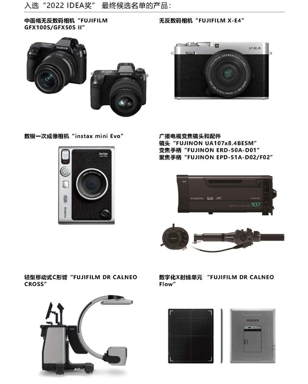 富士膠片除Premista系列變焦電影鏡頭獲IDEA銀獎(jiǎng)外，6款產(chǎn)品入圍最終名單