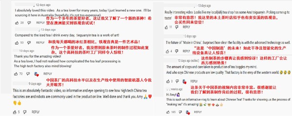 在海外視頻平臺YouTube上，眾多網(wǎng)友為中國現(xiàn)代茶業(yè)智能化科技水平點贊