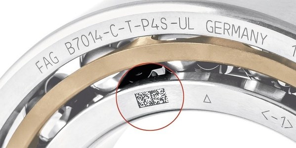 舍弗勒所有從內(nèi)徑25毫米到外徑320毫米的主軸軸承都標有數(shù)據(jù)矩陣碼DMC