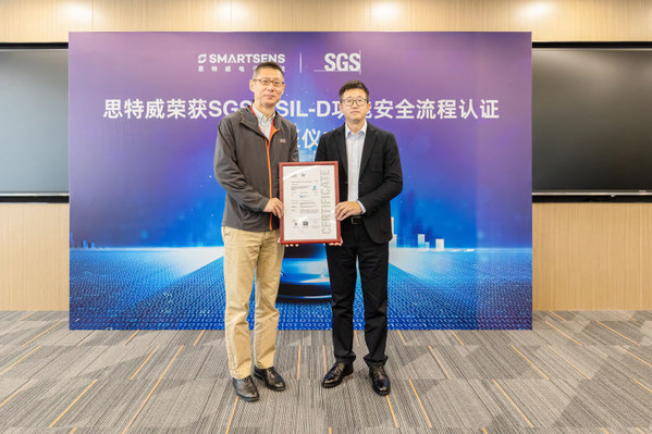 SGS現(xiàn)場(chǎng)為思特威頒發(fā)ISO 26262:2018流程認(rèn)證證書(shū)